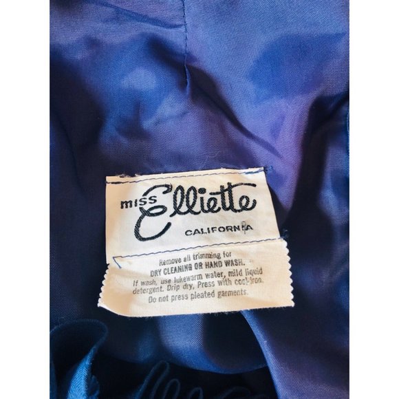 Rare Authentic Vintage Miss Elliette Polka Dot Ruffle Neck Maxi Dress Size M - Picture 8 of 9